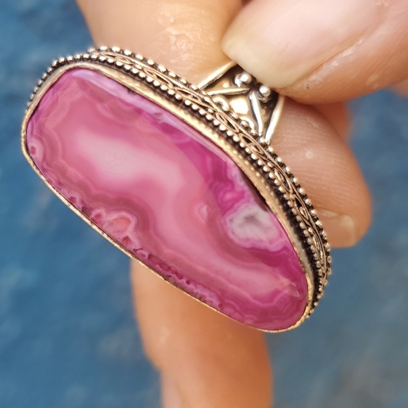 New Solar Quartz Agate 925 Silver Ring. - Picture 12 of 15